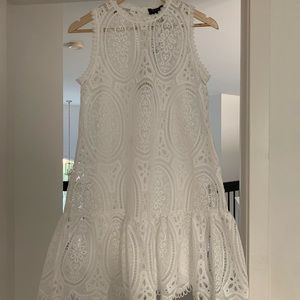 NWT White Lace Cut-out Flare Sleeveless Dress Size Small